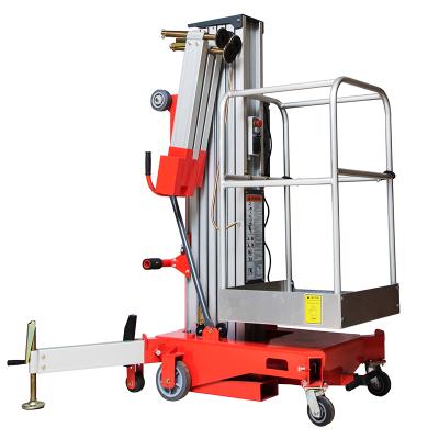 China Cheap Hotels High End Single Column Aluminum Hydraulic Electric Work Platform Lift Platform for sale