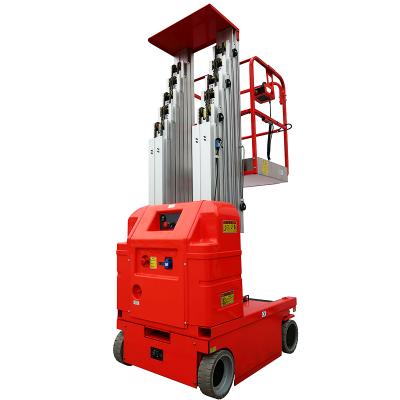 China Hotels Hydraulic Self Propelled Aluminum Double Mast Man Lift for sale