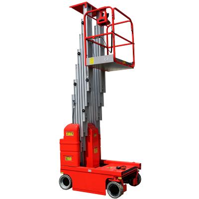 China Hotels 200kg 150kg High Load Aerial Work Platform Raise Self Propelled Double Masts Aluminum Lifter for sale