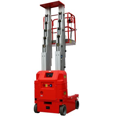 China Advertising Company 7.5M Hydraulic Automatic Double Masts Self Propelled Aluminum Lifter for sale