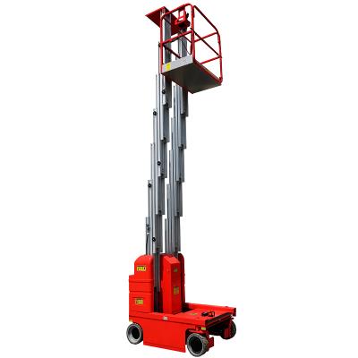 China Hotels good quality double mast batteries self propelled AC hydrauliic motorized lifter machine for trees for sale