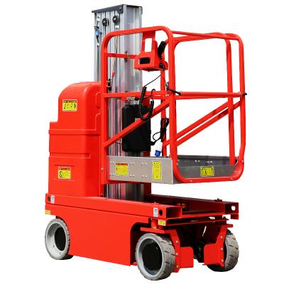 China Hotels Electric Mast Single Column Battery Lifter Machine Electric Self Propelled Hydraulic Ladder for sale