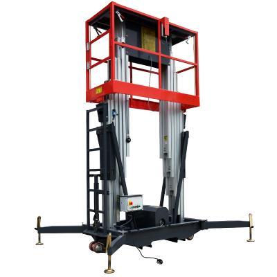 China Semi-electric Hotels 6m Aerial Double Mast Aluminum Electric Lift for sale