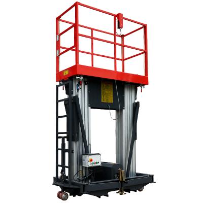 China Advertising Company 9M 10m Dual Masts Aluminum Aerial Work Platform Lift Lifting Tools for sale