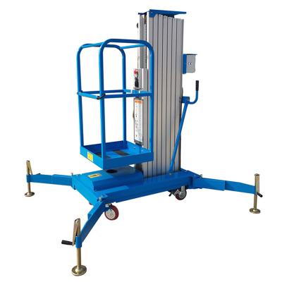 China Advertising Company 10m Air Conditioner Lifting Equipment Portable Hydraulic Electric Single Man Lift for sale