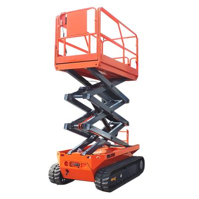 China Hotels 300kg 500kg Hydraulic Self Propelled Mini Crawler Scissor Lift 4.5m~20m for sale