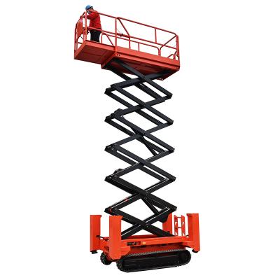 China Hotels Working Platform 6.5m-14m Lift Load 200-450kg Hydraulic Crawler Machine Self Propelled Scissor Lift for sale