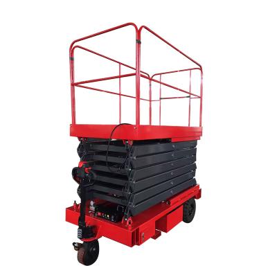 China Hotels V 6m-14m High End Load 450kg Lifting Equipment Full Electric Scissor Lift Mobile Platform for sale