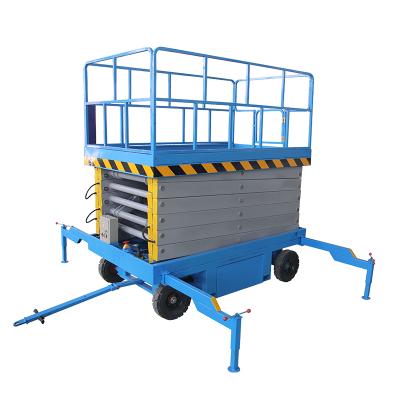 China Hotels Load 1000kg Full Load 1000kg Cargo Lifting Equipment Cheap Lift Electric Mobile Scissor Lift 12m for sale