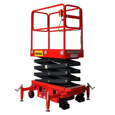 China Advertising Company Mini Scissor Lift Semi-electric Construction Lifter with Load Capacity 300Kg for sale