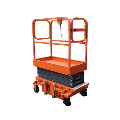 China Supermarket Mini Scissor Motor Lift With Semi-electric 3M 4M Advertising Company Lifting Height for sale