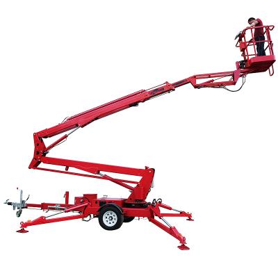 China Hotels 10m Load 200kg Hydraulic Man Lift Cherry Picker Towable Articulated Boom for sale