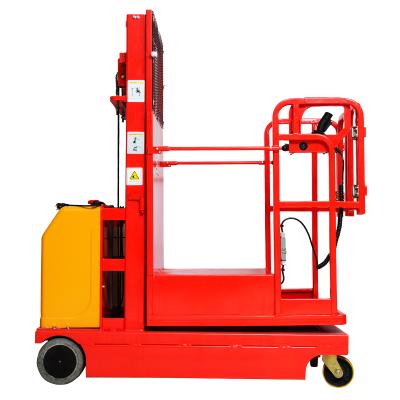 China Warehouse Trilateral 2.7m Platform Height Load 300kg Self Propelled Order Picker for sale