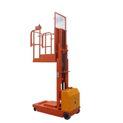 China 4.5m Indoor Electric Self Propelled Order Picker Forklift Warehouse Manufacturing Platform 4m Long Forks for sale