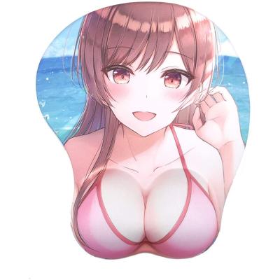 China With Wrist Rest Own Factory Produced Anime 3D Silicone Wrist Rest Support Breast Mouse Pad for sale