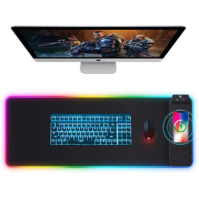 China Large Desktop Computer Waterproof Keyboard Super Gaming RGB Wireless Charging Mouse Pad for sale