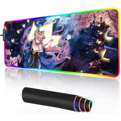 China Extended Waterproof Wholesale Office Mat RGB Large Gaming Mouse Pad Anime for sale