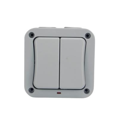 China IP66 Weatherproof 2gang Wall Switches Bell Push Switch 2 Gang 2 Way SBG Weatherproof Switches for sale