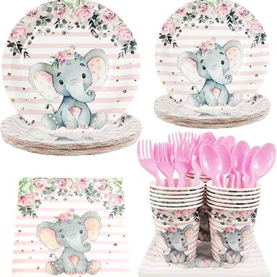 China 2022 Eco-friendly Disposable New Kind Reveal Pink Elephant Party Decoration For Baby Shower Party Kids Birthday Party Decoration for sale