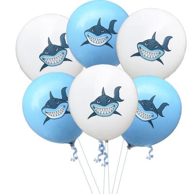 China Hot Selling 12 Inch New Color Shark Latex Balloon Ocean Theme Birthday Party Decoration Festival Decoration Angry Products for sale