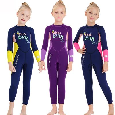 China New Direct Selling Anti-UV Boys and Girls Blue Purple Long Sleeve Pants 2.5MM Long Sleeve Plain Wetsuit for sale