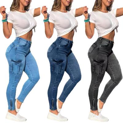 China Sustainable cheap woman fashion jeans factory  high waisted jeans  overalls for women ins slim fit for sale