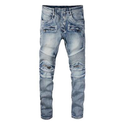 China Waterproof Mens biker jeans custom Fashion Ripped Jeans For Man for sale