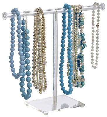 China Eco-Friendly Jewelry Display with T-Bar for Acrylic Necklaces - Clear for sale