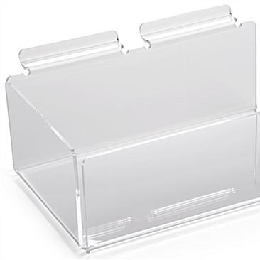 China Rectangular Eco-Friendly 2-Pocket Slatwall Accessory Trash Can - Clear Acrylic for sale