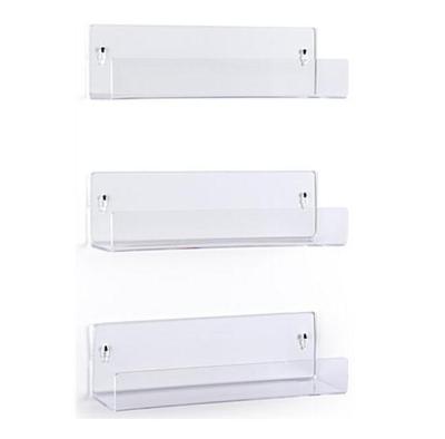 China 14 x 4 Eco-Friendly Acrylic Shelves Wall Mounted / Double Installation Options Set Of 3 - Clear for sale