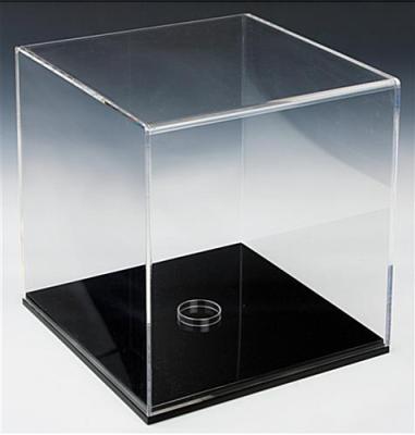 China Eco-friendly sports display case with acrylic take-off top and black base with removable riser for sale