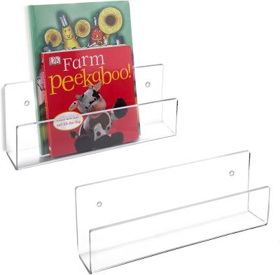 China Eco - Friendly Wall Mounted Clear Acrylic Magazine Brochure Display Rack Stand Set Of 2 for sale