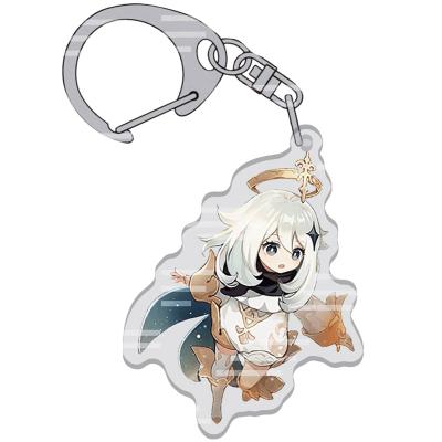 China Eco-friendly Anime Acrylic Pendant Bag Key Chain Impact Genshin Anime Key Ring Gift for sale