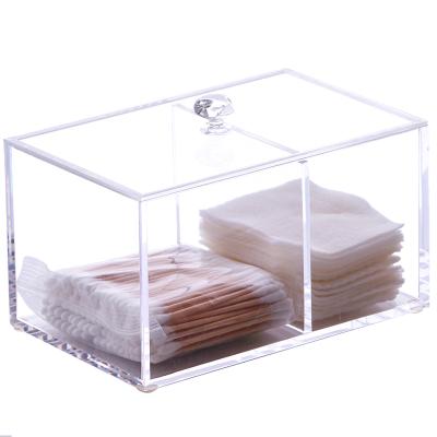 China Eco-friendly acrylic transparent grid egg small desktop cotton makeup box cotton pad cotton object storage with lid for sale