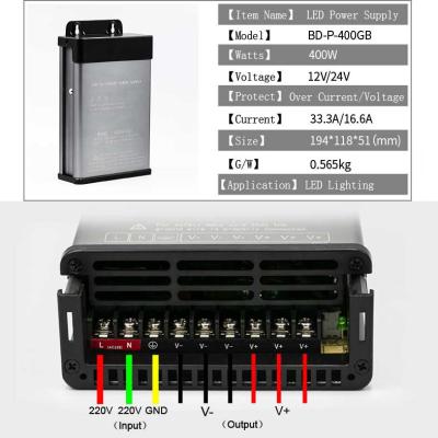 China LED Lighting 12 Volt AC Adapter 200W-1000W Rainproof DC Switching Led Power Supply for sale