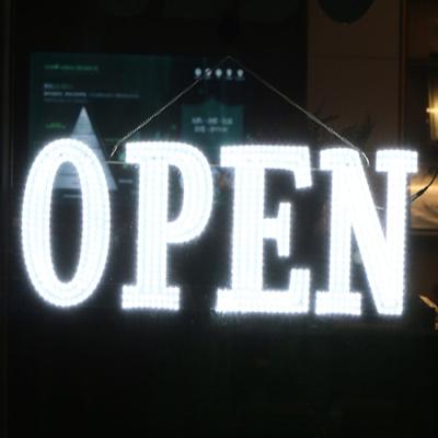 China High Quality Energy Saving SMOKE STORE OPEN Atmosphere Signs Show White Acrylic OPEN Led Sign For Advertising Light for sale