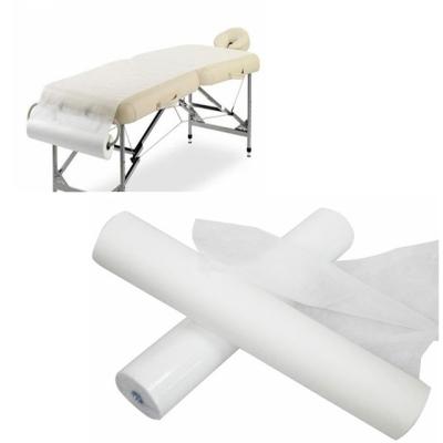 China Eco-friendly Nonwoven Disposable Breathable Waterproof Massage Spa Couch White Sheet Rolls for sale