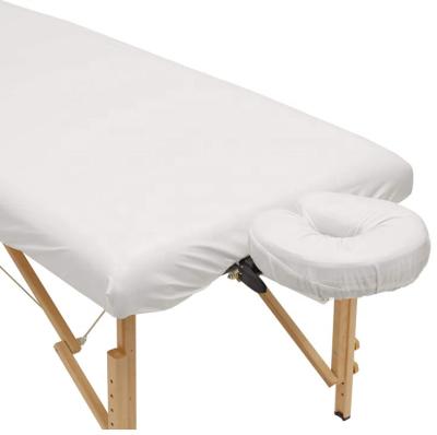 China Saloniture 2-Piece Eco-Friendly Disposable Waterproof Massage Table Sheet Set - Includes Fitted Sheet & Face Cradle Cover - Natural for sale