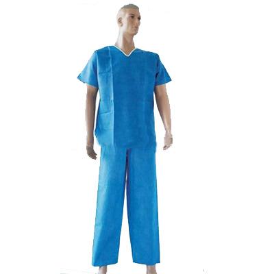 China Wholesale Dental Hospital Disposable Clothing SMS Top+Pant Unisex Medical Short Sleeves Scrub Uniform Suit for sale