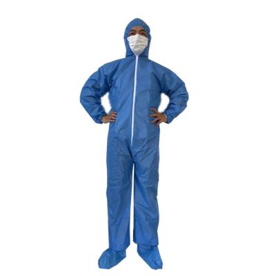 China Construction Factory Price SMS Disposable Blue Coveralls for sale