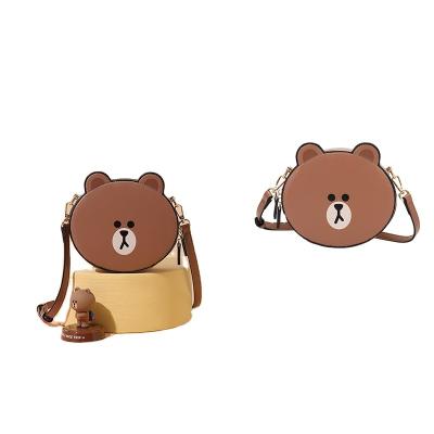 China Linefriends Brown 2021 Waterproof Women's Lovely Small Round Bag for sale