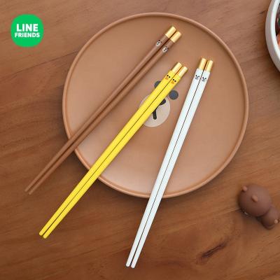 China Lightweight Luxury LINE Household FRIENDS Alloy One Person Chopsticks Set Ceramic Anti-rust Cute Non-slip Chopsticks Tableware for sale