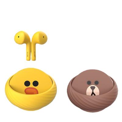 China Single Line True Friends Brown Bear Headphone Sally Chicken Cartoon In Ear Wireless Noise Reduction Earphone for sale