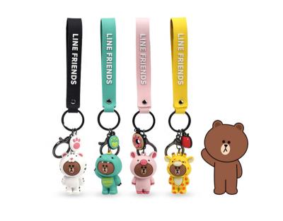 China Genuine Friends Jungle Series Dress Brown Bear Key Chain Phone Cross Pendant Unisex Genuine Line for sale