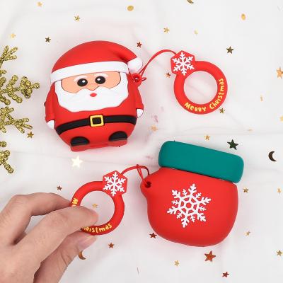 China Christmas Earphone Case For Apple Airpods 1 Merry Christmas 2 Earphone Case For Apple Airpods 1 2 Santa Reindeer Tree Protective Cover Capa With Hook Anti-lost For Air Pods 2 for sale