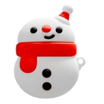 China PC Cartoon Christmas Snowman For AirPods Case Silicone Cute 3D Christmas Earphone Case For Airpods 1/2 Earphone Case for sale