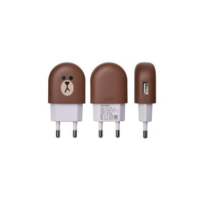 China With Support Line Friends Brown Bear Cell Phone Charger European Plug For IPhone Android Universal Mobile Phone Chargers for sale