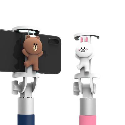 China Fold Korean Line Friends Wireless Selfie Lever Suitable For Apple Android General Handled for sale