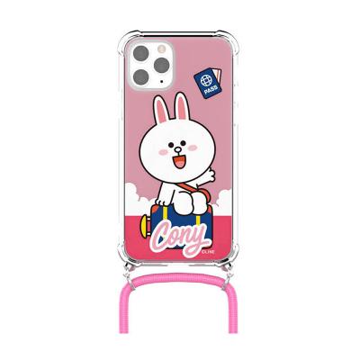 China TPU RABBIT Phone Back Cover With Lanyard Mobile Phone Case Collar Luxury Brand for sale