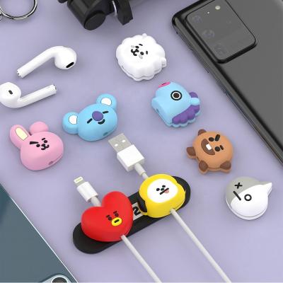 China Cute Universal Cartoon South Korea BT21 Data Cable Socket 4IN1 Anti-Cut Magnetic Protector Damage Connector Charging Cable Sleeve for sale